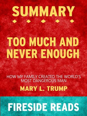 cover image of Too Much and Never Enough--How My Family Created the World's Most Dangerous Man by Mary L. Trump--Summary by Fireside Reads